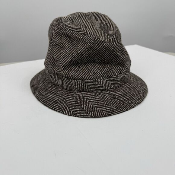 VTG Mens Rain Mate Wool Blend L 7 1/4-7 3/8 Tweed Herringbone - Picture 4 of 7